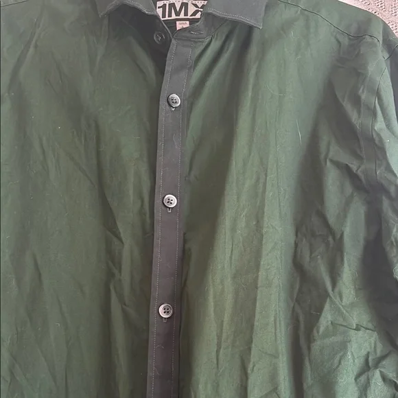 Express 1MX Green Fitted Dress Shirt Size Large SALE - Picture 5 of 5